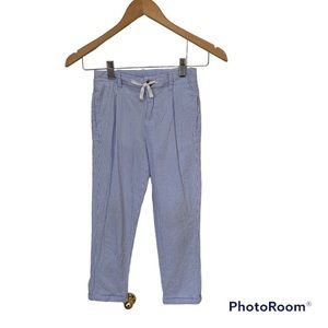 Janie and Jack Blue and White Pinstripe Pull-On Pants